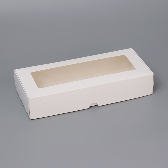 Коробка складня, пенал, с окном, белая, 27 х 12 х 5 см Коробка складня, пенал, с окном, белая, 27 х 12 х 5 см