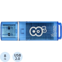 Флеш-память Smartbuy Glossy, 8Gb, USB 2.0, гол, SB8GBGS-B