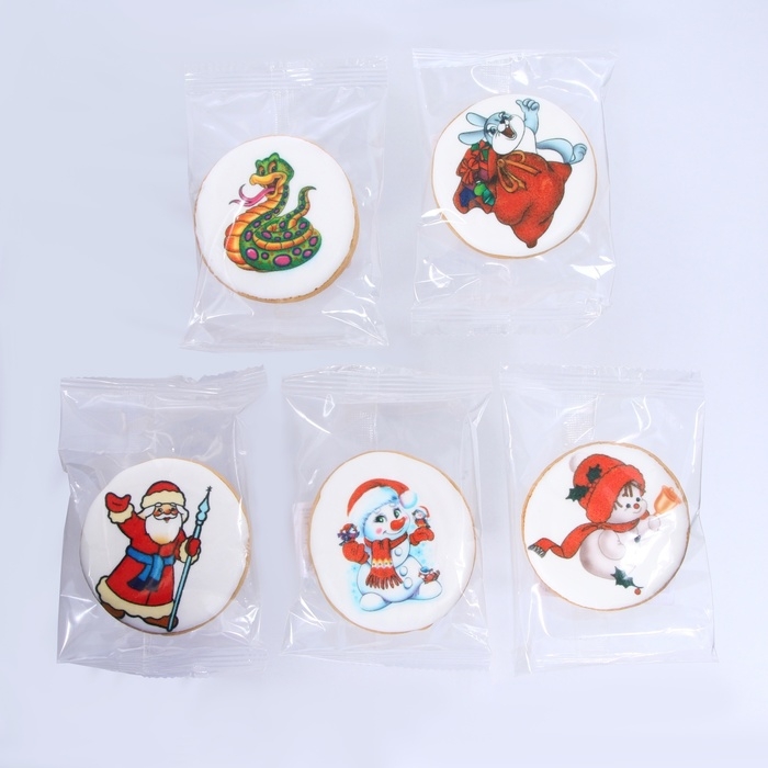 Новый год. Печенье ванильное Новый год. Печенье ванильное "Новогоднее ассорти №1" 35г(1кор=16шт)