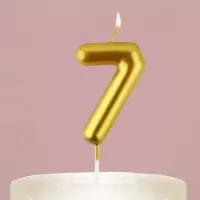 Свеча для торта, цифра «7», золото, 9,5 х 4 см