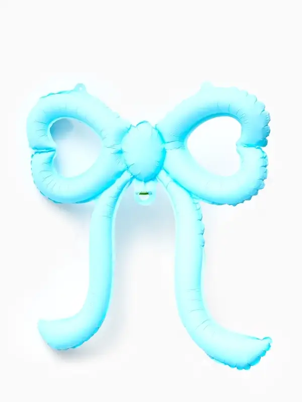 Воздушный шар фольгированный 22" "Бант" цвет голубой сатин