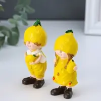 Сувенир полистоун "Малыши-лимончики" набор 2 шт 2,8х3,7х7,9 см