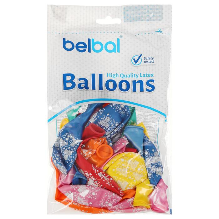 Шар латексный 14 Шар латексный 14" «С днём рождения!», металл, набор 25 шт., цвета МИКС