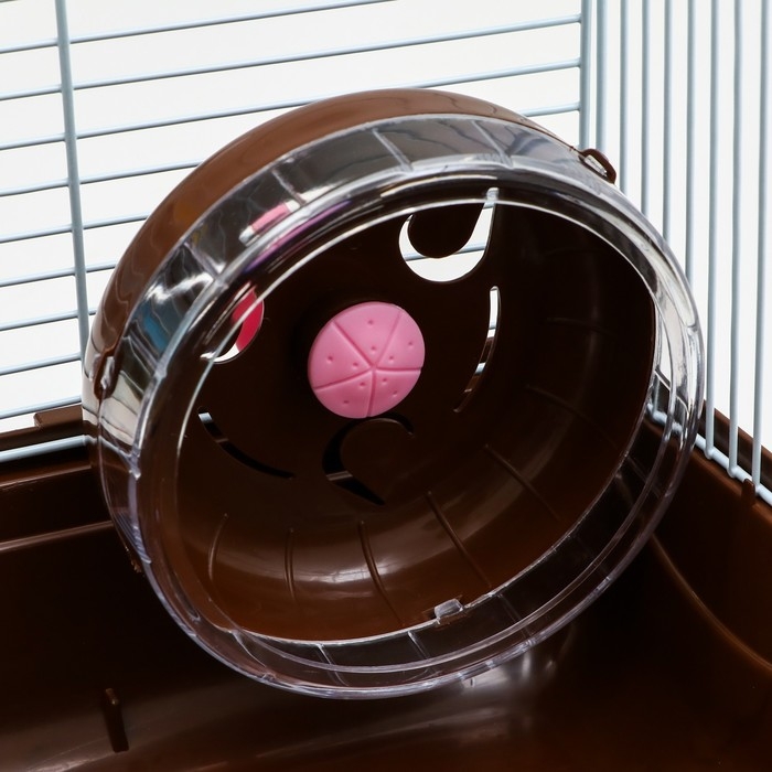 Клетка для грызунов Клетка для грызунов "Пижон", двухэтажная с наполнением 31 х 24 х 29 см, коричневая