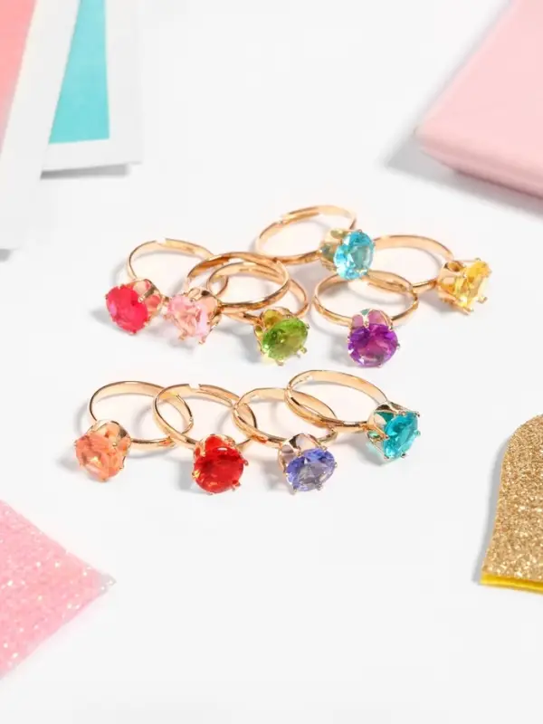 Кольцо &laquo;Выбражулька. Стразы&raquo;, крупные, МИКС