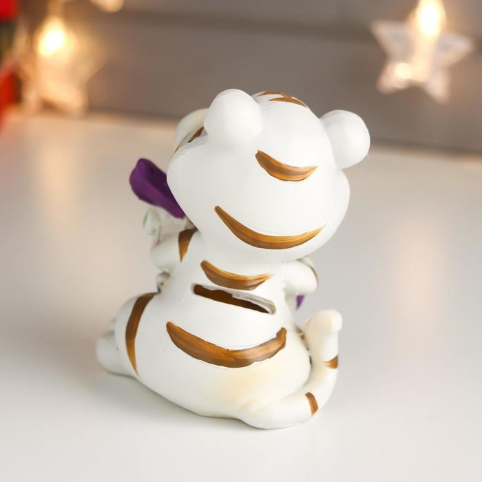 Копилка полистоун Копилка полистоун "Кремовый тигра - музыкант" МИКС 11,5х7х8,5 см