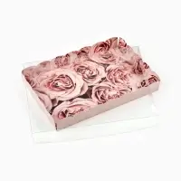 Коробка для печенья, кондитерская упаковка с пластиковой крышкой, My best wishes, 22&times;15&times;3 см