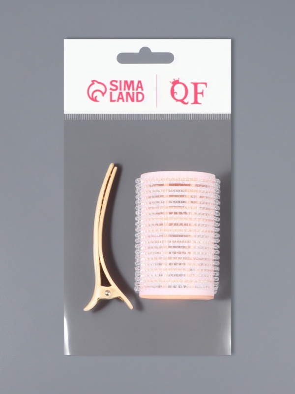 Бигуди для чёлки, с зажимом, d = 3,5 см, 6,2 см, цвет бежевый