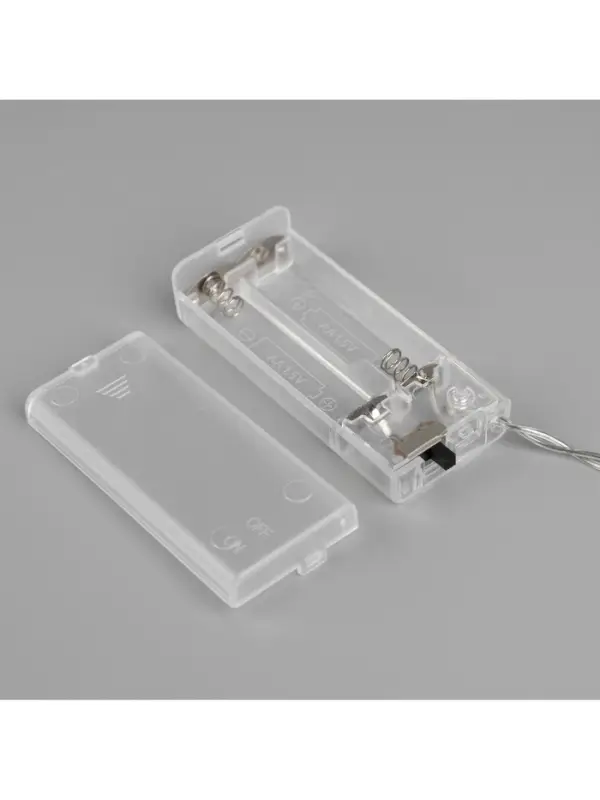 Гирлянда &laquo;Нить&raquo; 2 м с насадками &laquo;Серый фонарик&raquo;, IP20, прозрачная нить, 10 LED, от батареек АА&times;2, свечение тёплое белое