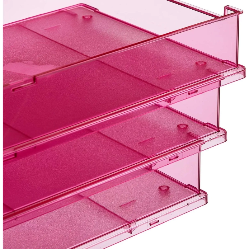 Лоток горизонтальный HAN с инд.окном прозрачно-малиновый арт.HA1020/221, С4