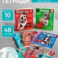 Тетради предметные Calligrata TOP &laquo;Журнал&raquo;, 10 предметов, 48 листов, со справочным материалом, картонная обложка