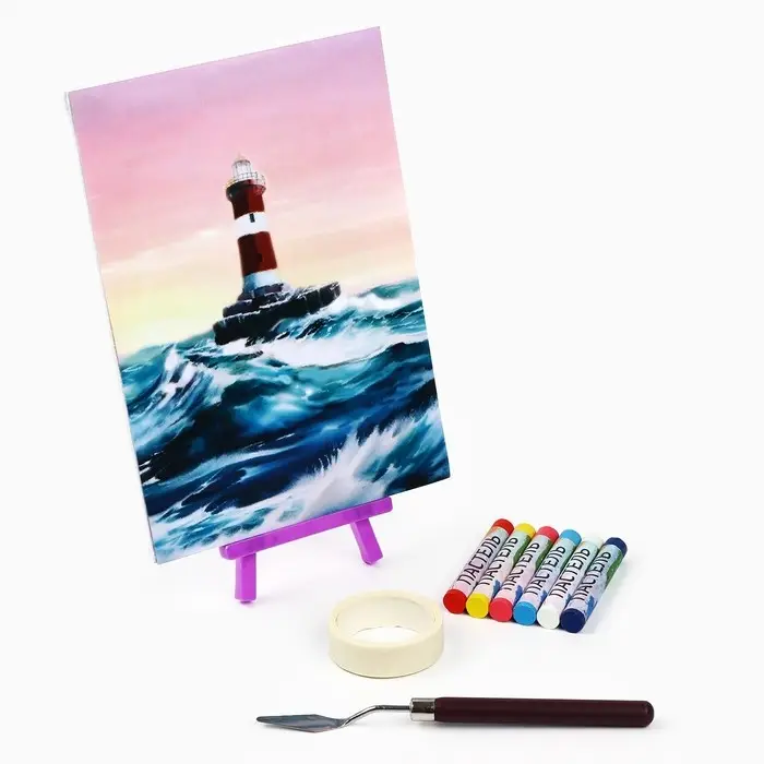 Рисование пастелью с мольбертом &laquo;Маяк в океане&raquo;, набор для творчества