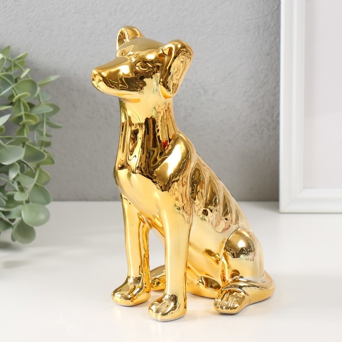 Копилка керамика Копилка керамика "Пёсик золотой" 11,5х9,5х20,5 см