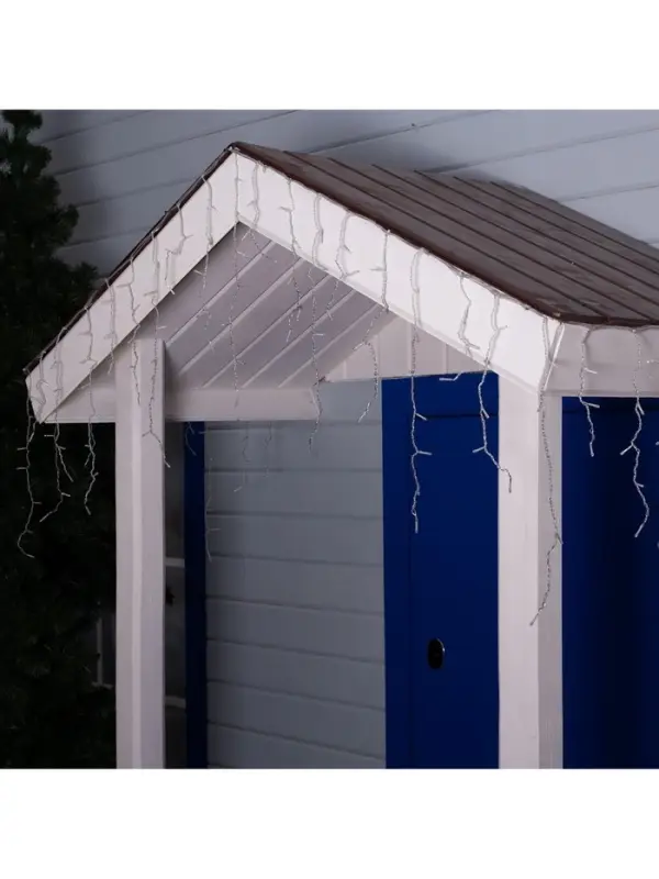 Гирлянда &laquo;Бахрома&raquo; 4&times;0.6 м, IP44, прозрачная нить, 180 LED, свечение синее, 8 режимов, 220 В