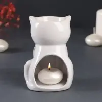 Аромалампа для эфирных масел &laquo;Котик румяный&raquo;, керамика, 7.7&times;8&times;11.5 см