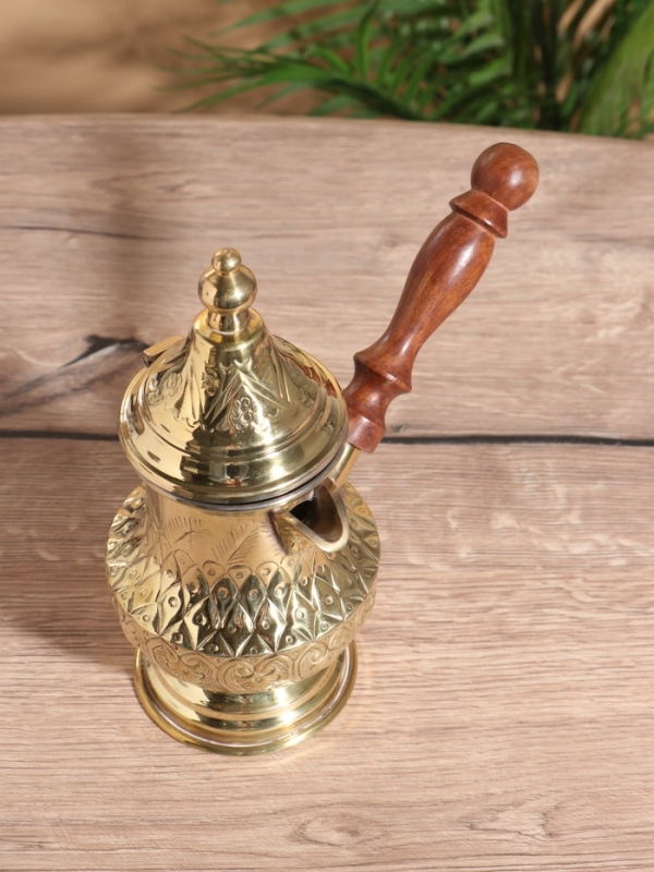 Турка Турка "Волшебная лампа" латунь, с крышкой и деревянной ручкой 350 мл