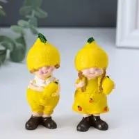 Сувенир полистоун "Малыши-лимончики" набор 2 шт 2,8х3,7х7,9 см