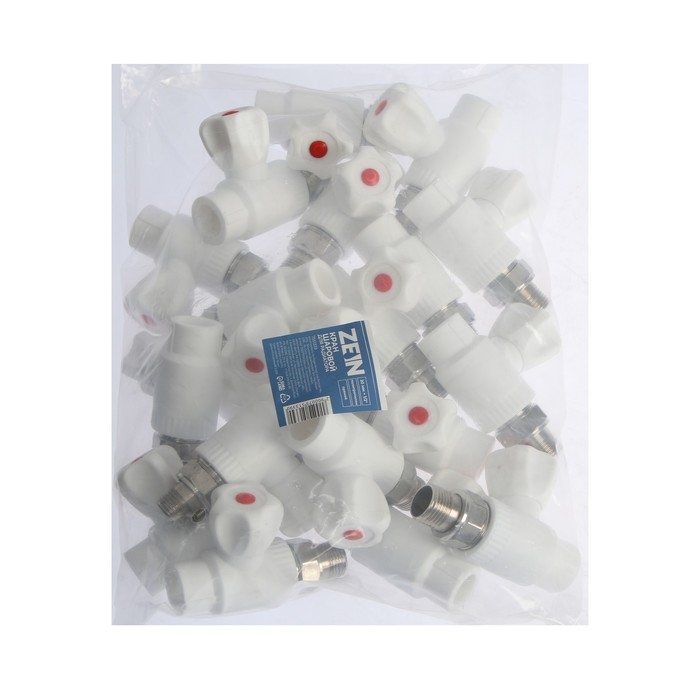 Кран шаровой для радиатора ZEIN, полипропиленовый, прямой, d=20 мм х 1/2 Кран шаровой для радиатора ZEIN, полипропиленовый, прямой, d=20 мм х 1/2"