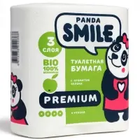 Туалетная бумага SMILE, с ароматом яблока, 3 слоя, 4 рулона