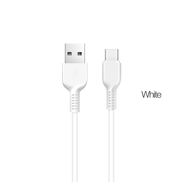 Кабель Hoco X20, Type-C - USB, 3 А, 2 м, PVC оплетка, белый