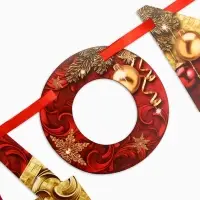 Гирлянда на ленте новогодняя &laquo;С Новым годом!&raquo;, красно-золотая, длина 1.3 м