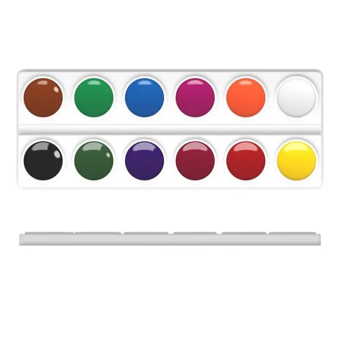 Акварель ErichKrause, 12 цветов, в мягком пластике, без кисти, экономичная упаковка, пакет с европодвесом