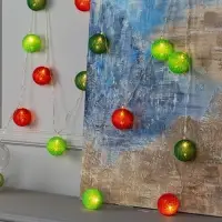 Гирлянда &laquo;Нить&raquo; 5 м с насадками &laquo;Клубки летние&raquo;, IP20, прозрачная нить, 20 LED, свечение тёплое белое, 220 В