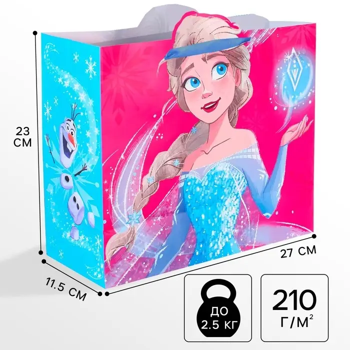 Пакет подарочный, 23х27х11.5 см, упаковка, Холодное сердце Пакет подарочный, 23х27х11.5 см, упаковка, Холодное сердце