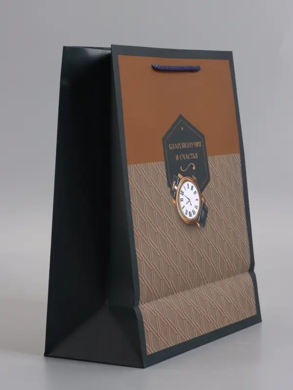 Пакет подарочный "Сдержанный стиль" ламинированный 26 х 12 х 32 см