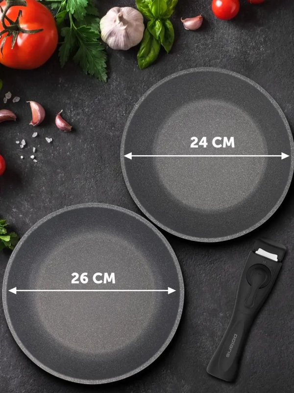 Набор посуды со съемной ручкой 24 и 26 см EasyKeep 3D Набор посуды со съемной ручкой 24 и 26 см EasyKeep 3D