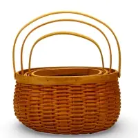 Корзина плетёная для хранения Wif, с ручкой, лоза, коричневая, набор 3 шт.