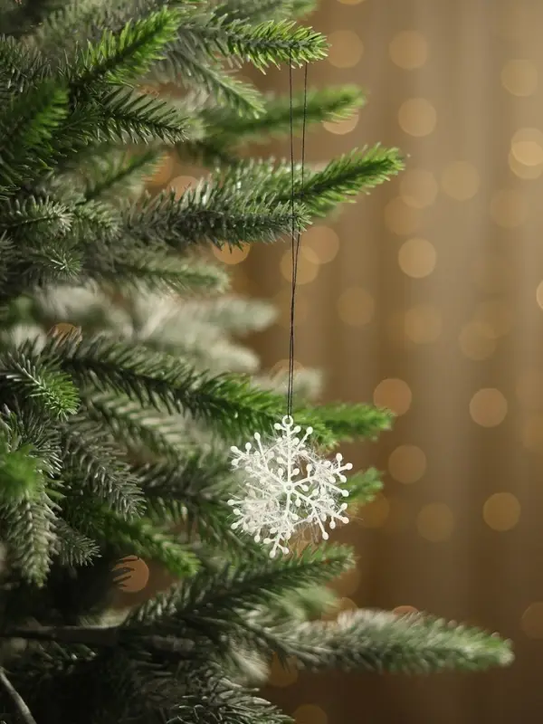 Ёлочные игрушки набор 6 шт. &laquo;Зимнее волшебство. Снежинка - пушинка&raquo;, d=6 см, белый