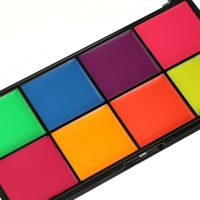 Грим для лица и тела, светится от ультрафиолета, 8 цветов