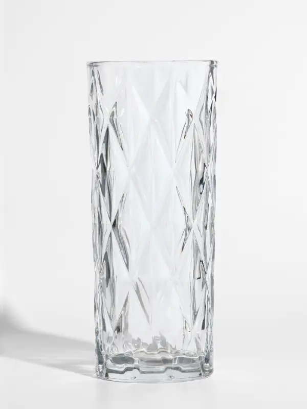 Ваза стекло настольная "Шерри" крупные ромбы, 23,5х9,5 см, прозрачный