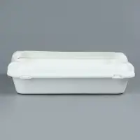 Туалет средний с бортом и сеткой 36&times;26&times;9 см, лоток+сетка+борт белый