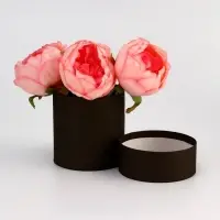 Коробка подарочная круглая, шляпная, чёрная, 10&times;10 см