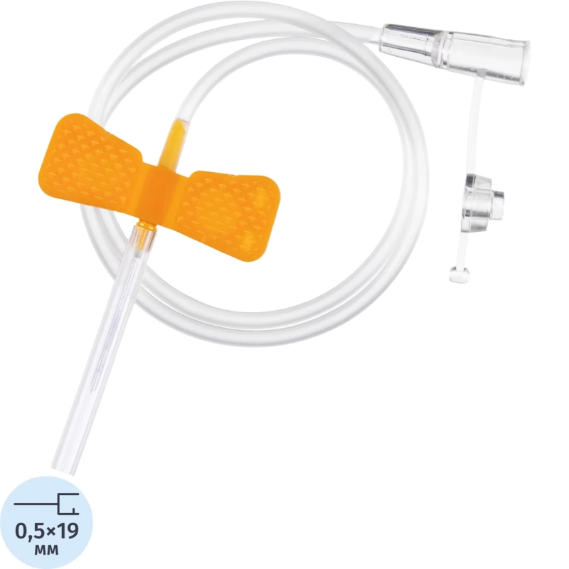 Катетер-бабочка для вливания в малые вены&nbsp; 25G HD 100шт./уп
