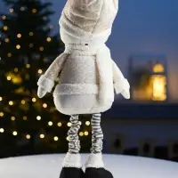 Светодиодная фигура &laquo;Снеговик&raquo; 55-84 см, текстиль, телескопические ножки, 1 LED, от батареек LR1130&times;3, свечение тёплое белое