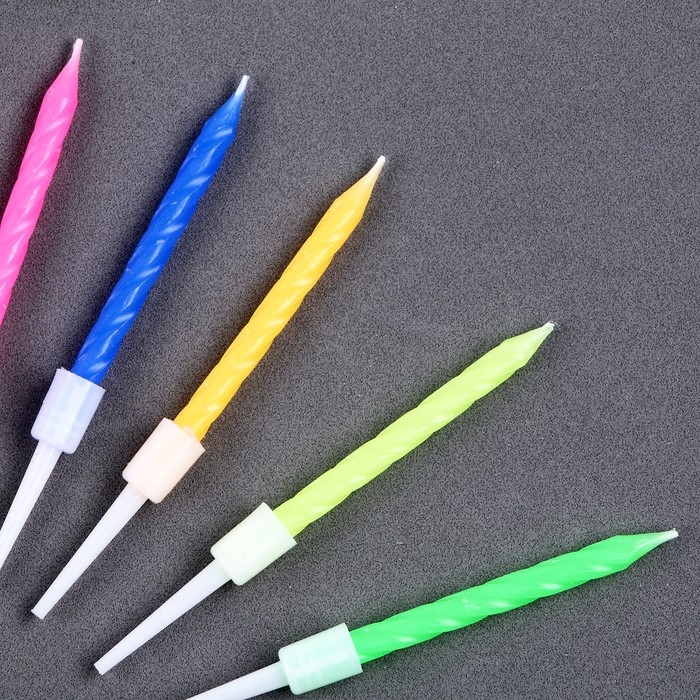 Набор для украшения торта: топпер &laquo;С днём рождения&raquo;, 1 шт., 10 свечей