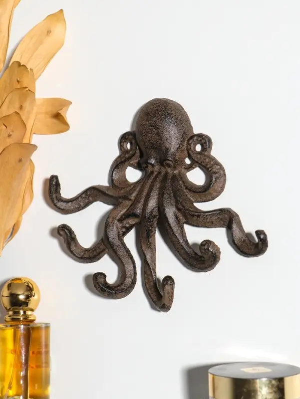 Крючки настенные &laquo;Осьминог&raquo;, ключница декоративная, чугун, 16&times;3&times;19 см