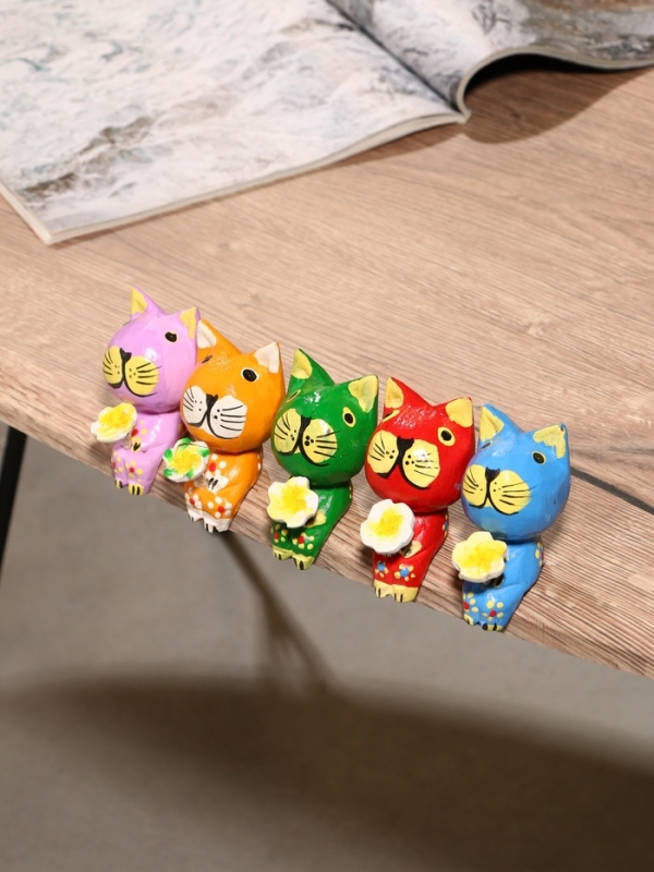 Сувенир интерьерный Сувенир интерьерный "Кошечки" дерево (набор 5 штук)