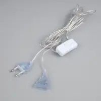 Удлинитель для комнатных гирлянд с выключателем, 5 м, прозрачная нить, УМС-вилка