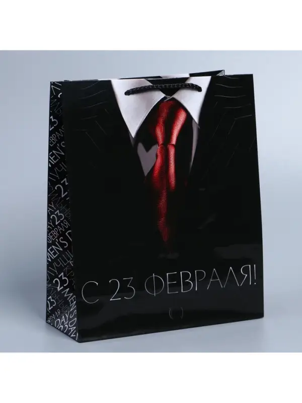 Пакет подарочный ламинированный, упаковка, &laquo;С 23 февраля&raquo;, ML 21&times;25&times;8 см