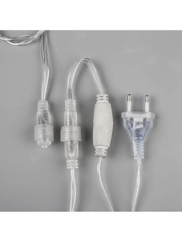 Гирлянда &laquo;Бахрома&raquo; 3&times;0.6 м, IP44, УМС, прозрачная нить, 160 LED, свечение белое, мерцание белым, 220 В