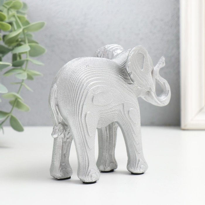 Сувенир полистоун Сувенир полистоун "Серебристый слон, узор" 12х5х10 см