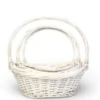 Корзина плетёная для хранения Folia, с ручкой, белая, набор 3 шт.