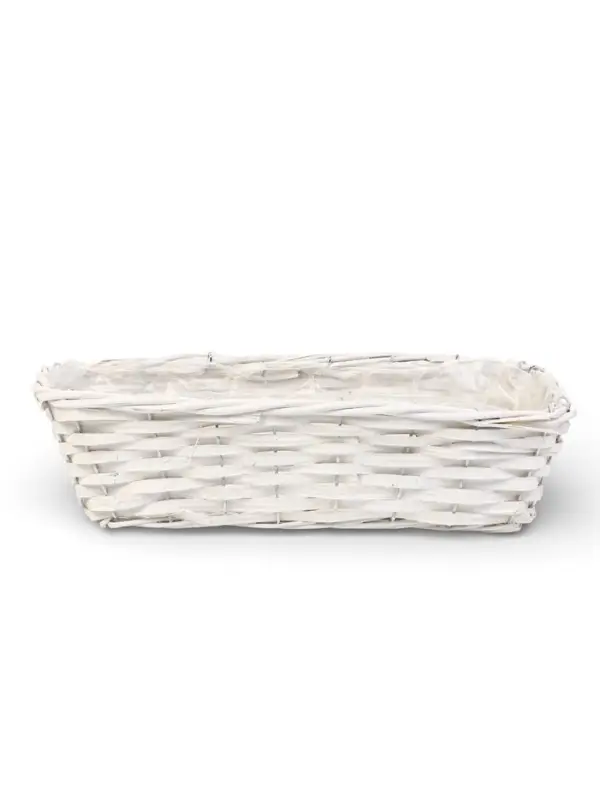 Корзина плетеная (ива)  37 х 15 х 10/30  см белый