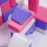 Кубики детские, пластиковые, цветные, 41 штука, 6&times;6 см, цвет розовый