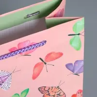 Пакет подарочный ламинированный &laquo;Крылья счастья&raquo;, розовый, 18&times;22.3&times;10 см