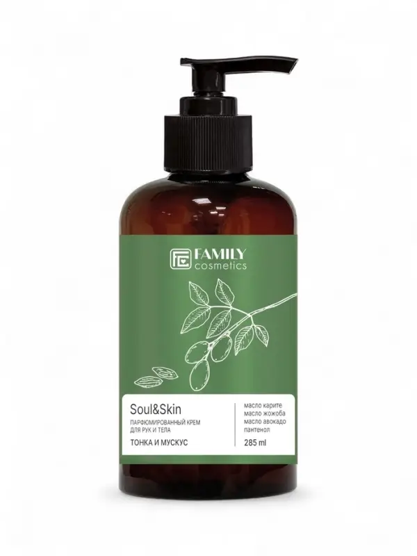 Крем для рук и тела парфюмированный Soul&Skin тонка и мускус, 285 мл